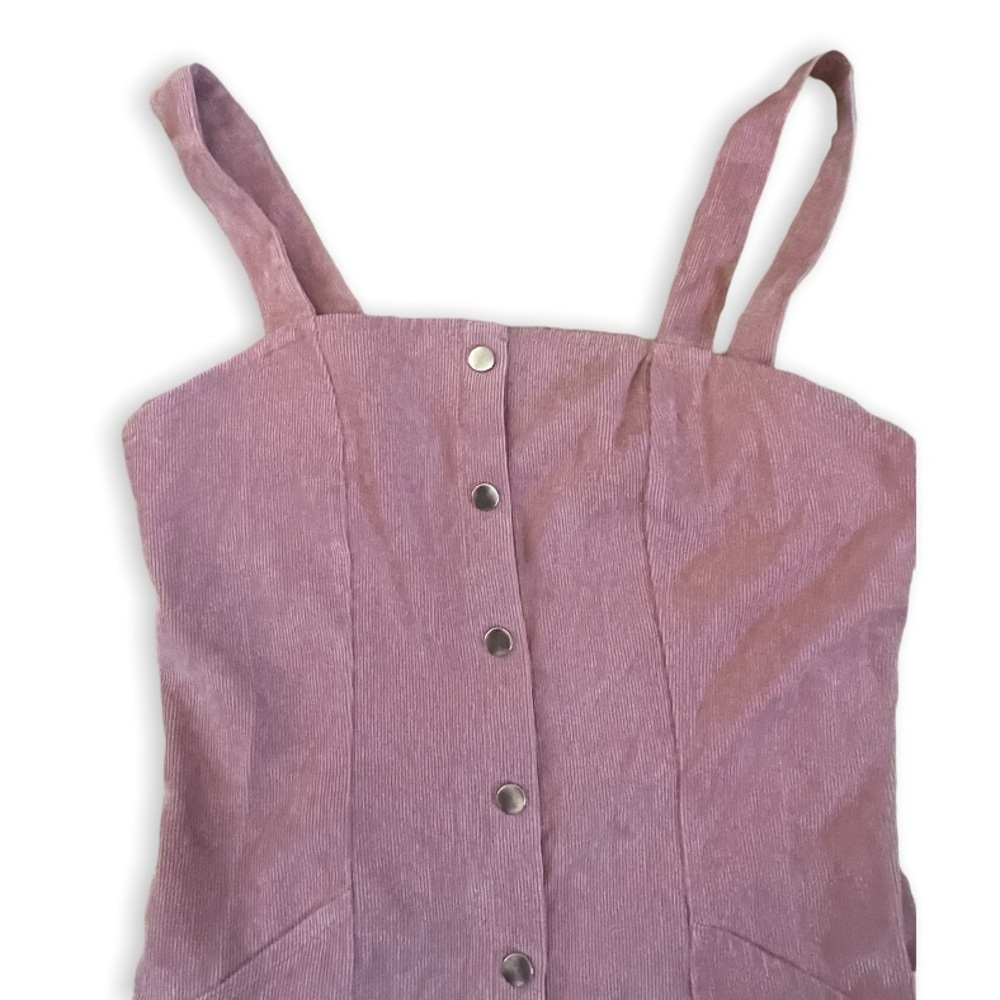 HESPERUS Blush Pink Corduroy Button Through Cord Pinafore Dress Medium - Picture 11 of 17